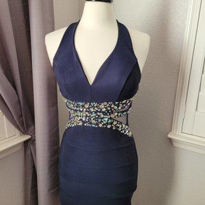 Navy Blue Formal BodyCon Dress
